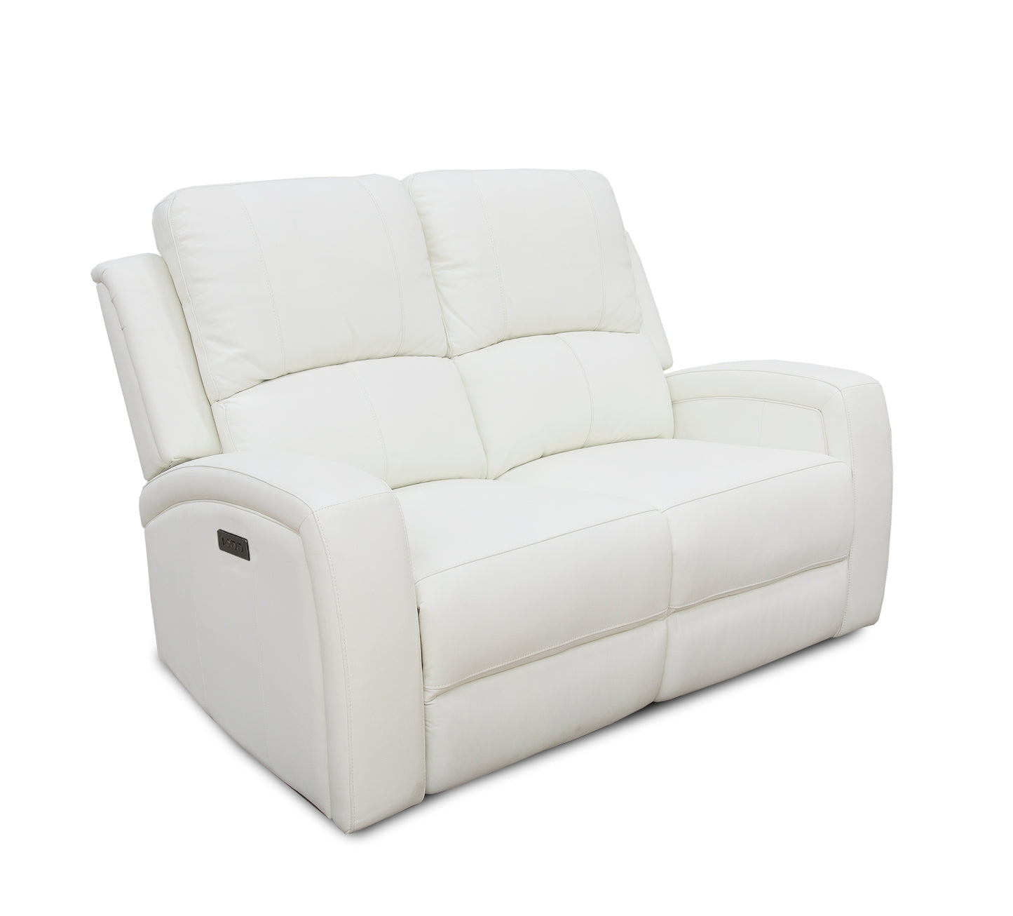 Aria White Leather Zero Gravity Dual Power Loveseat
