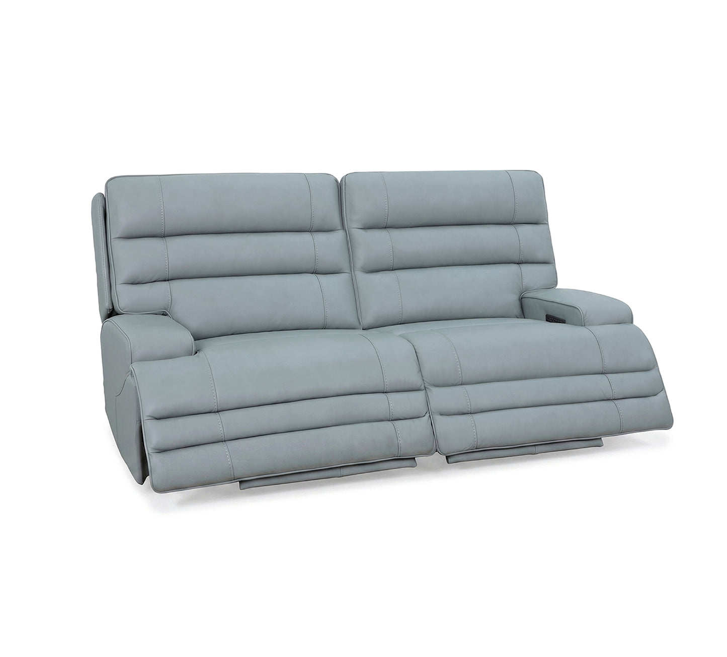 Hero Aqua Leather Zero Gravity Triple Power Loveseat