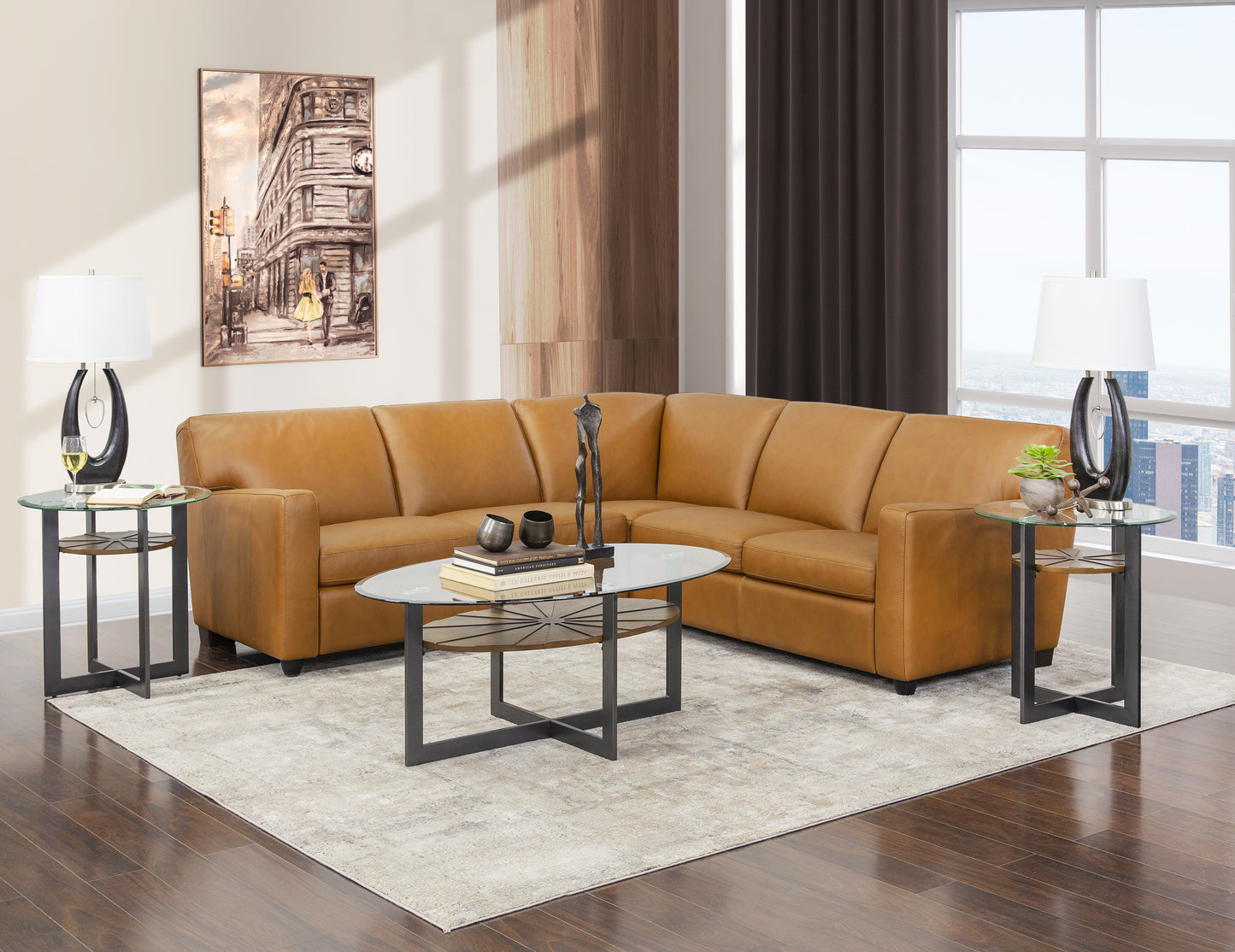 Luciano 2 Piece Leather Sectional