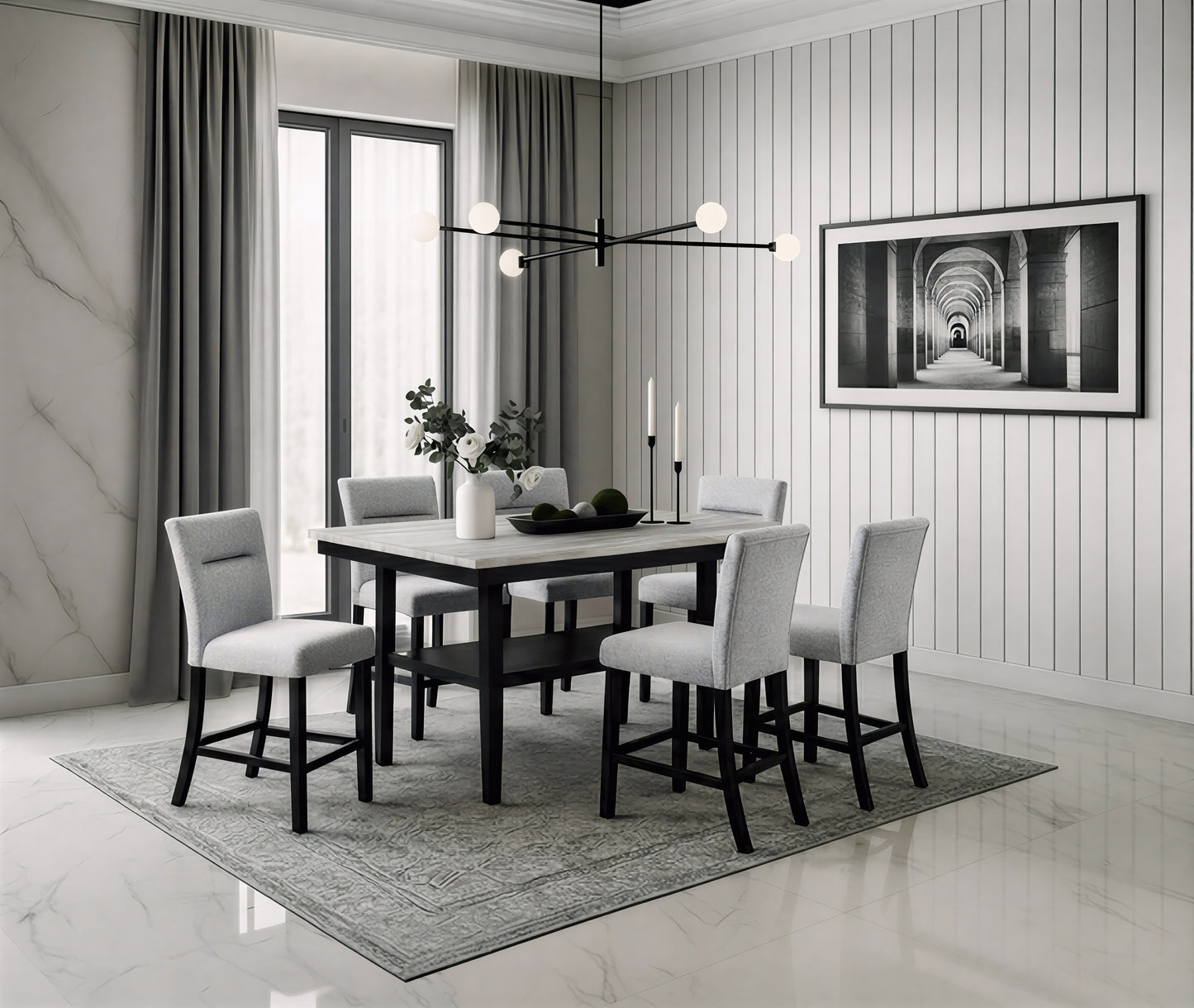 Luxora 6PC Counter Height Dining Set