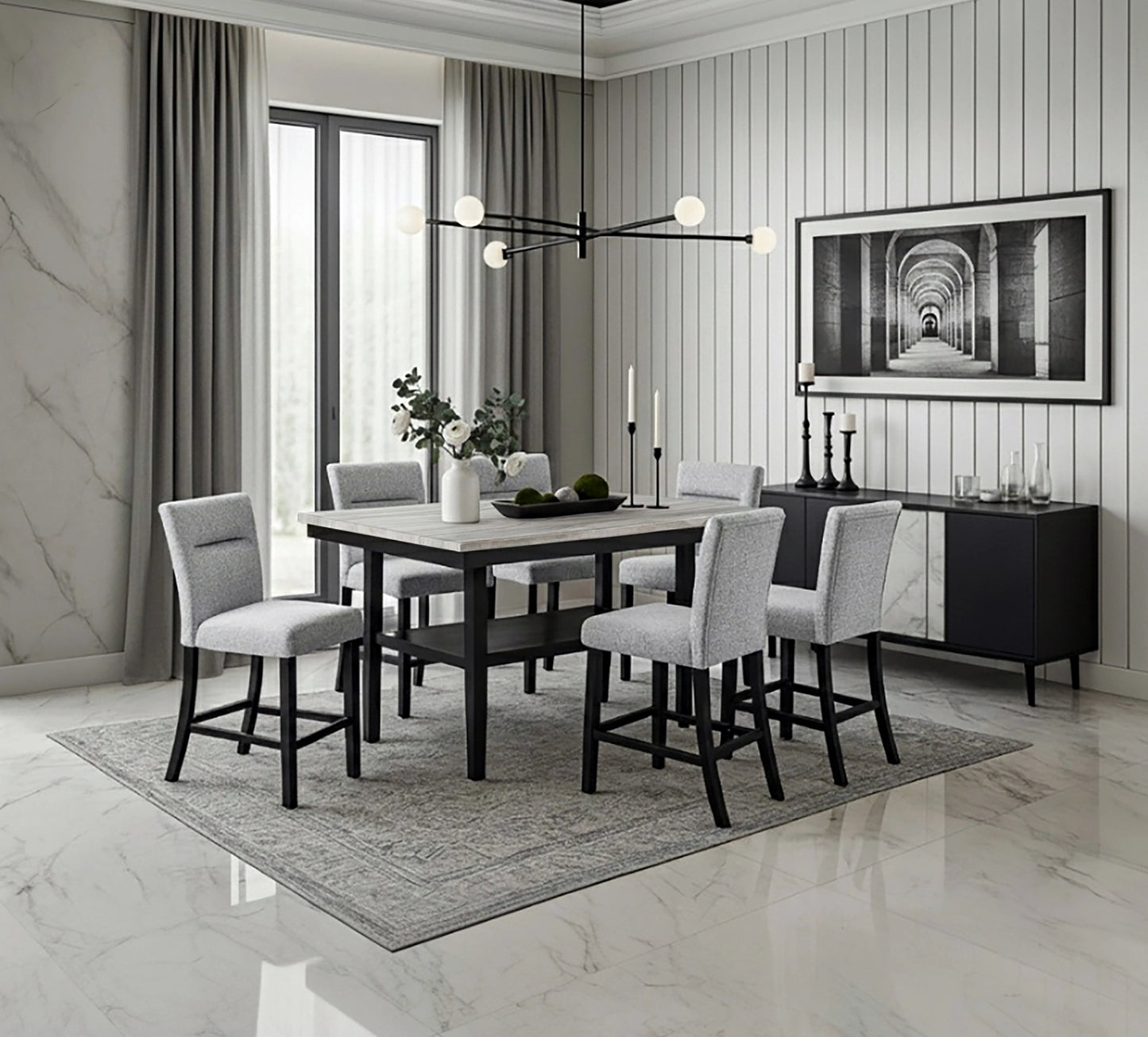 Luxora 7 Piece Counter Height Dining Set
