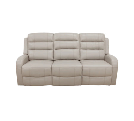 Leo Taupe Leather Triple Power Sofa w- iTable