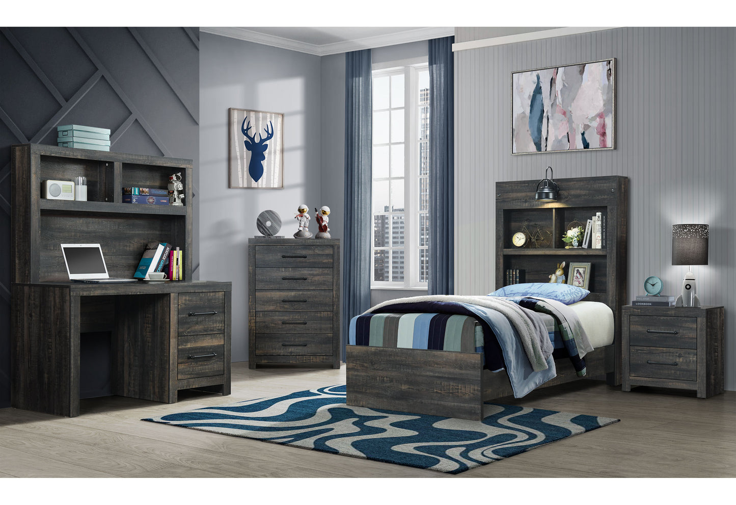 Linwood 5PC Twin Bookcase Bedroom