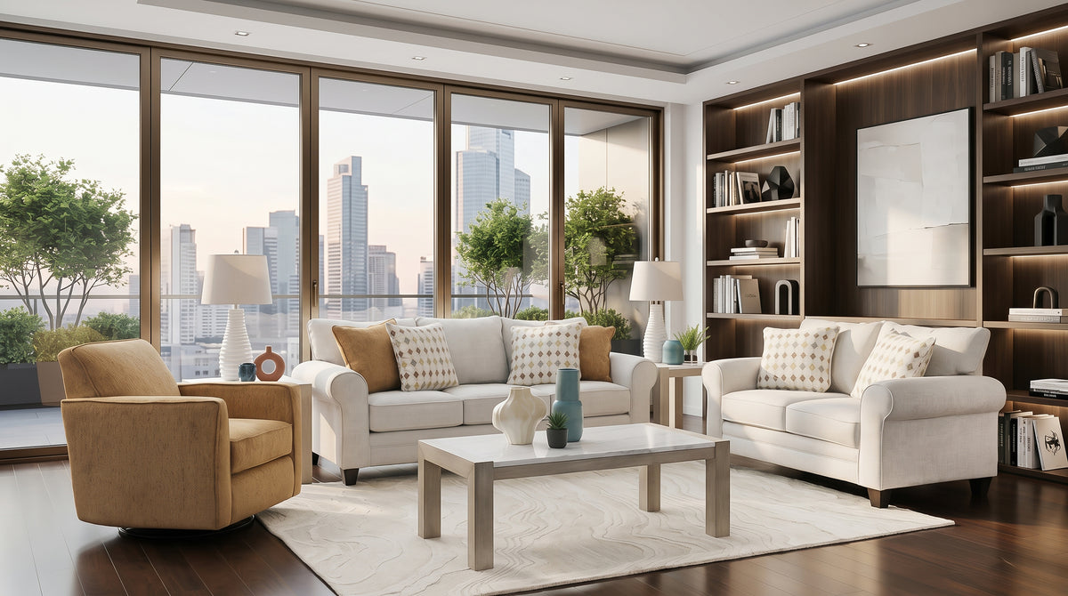 Mara 3 Piece Sofa, Loveseat, and Swivel Chair