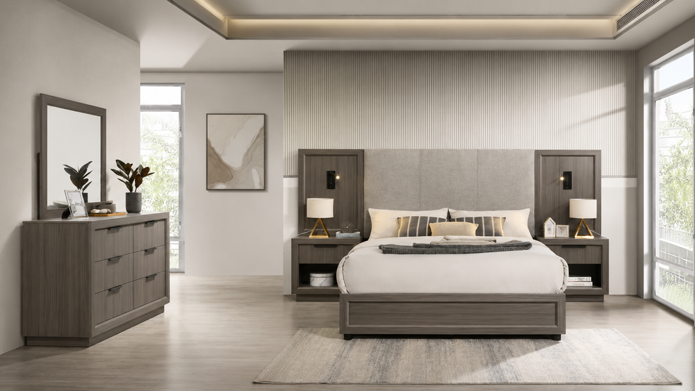 Martina 9 Piece King Panel Wall Bedroom