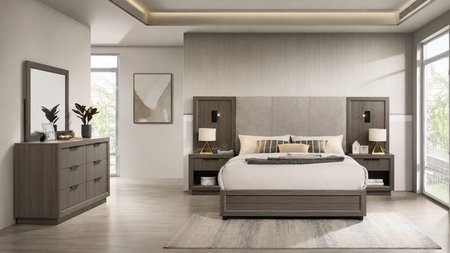 Martina 9 Piece King Lighted Panel Wall Bedroom
