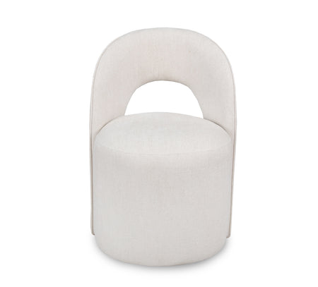Silla giratoria Mii Birch con respaldo abierto y tapizada