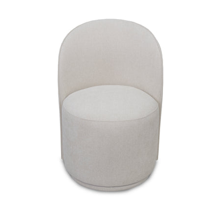 Silla de comedor giratoria tapizada en lino Milo