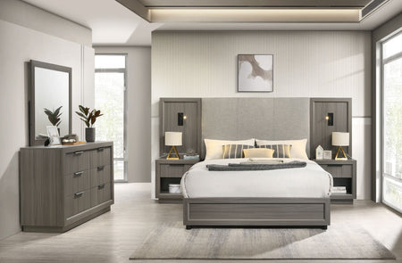 Martina 7 Piece Queen Lighted Panel Wall Bed