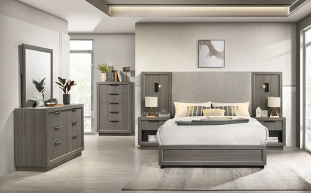 Martina 9 Piece Queen Lighted Panel Wall Bedroom