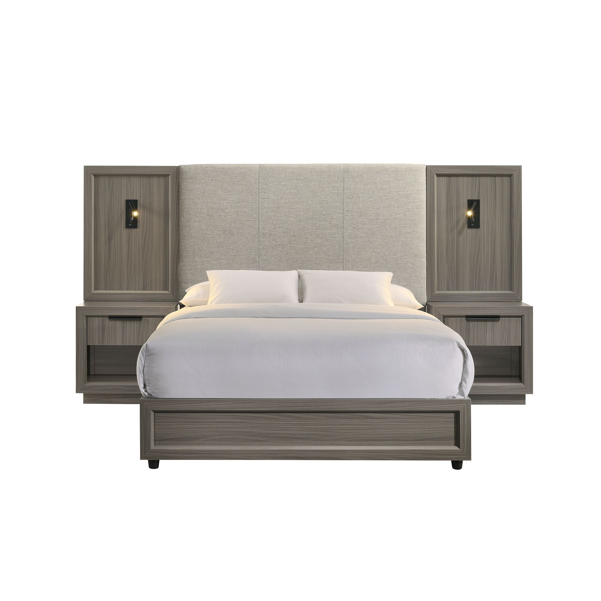 Martina 9 Piece Queen Lighted Panel Wall Bedroom – Kane's Furniture