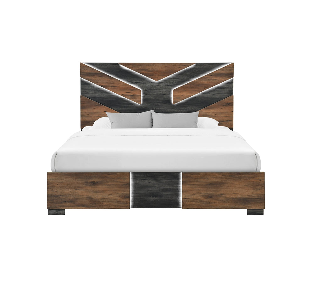 Optimus Brown King Lighted Bed