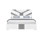 Optimus White Queen Lighted Bed