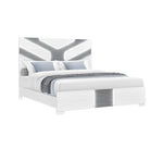 Optimus White Queen Lighted Bed