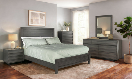 Performa Grey 5 Piece King Panel Bedroom