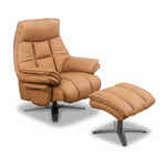 Rae Leather Power Swivel Chair & Ottoman