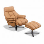 Rae Leather Power Swivel Chair & Ottoman