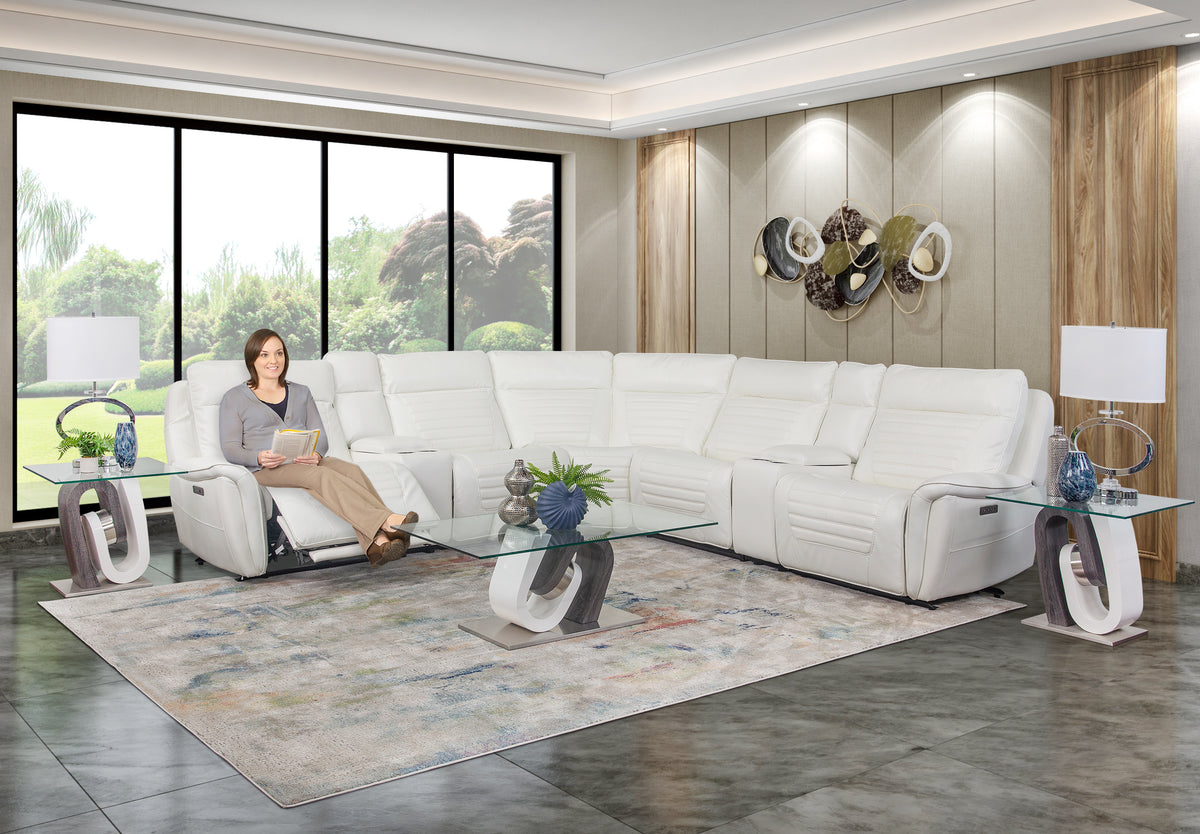 Rainier Ivory 7 Piece Zero Gravity Power Reclining Sectional Kane's
