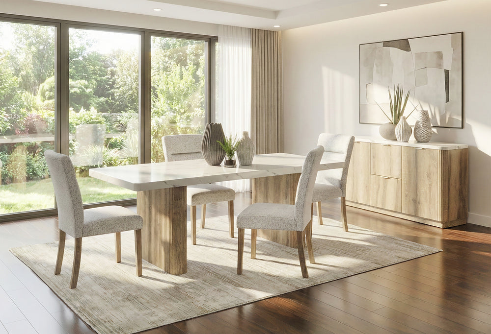 Reedstone 5 Piece Dining Set with Upholstered Chairs