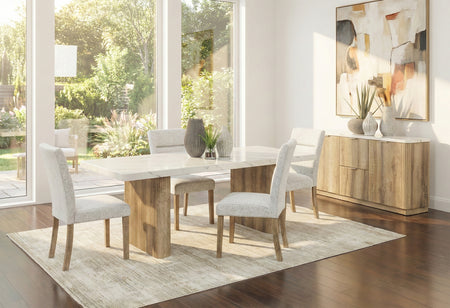 Reedstone 5 Piece Dining Set with Upholstered Chairs