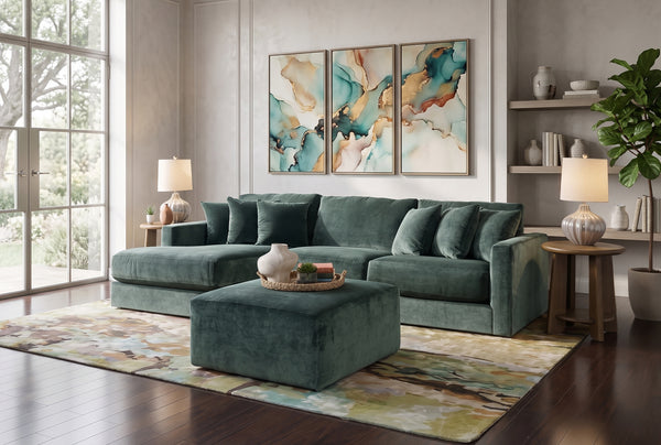 Remington 3 Piece Sectional with Left Arm Facing Chaise
