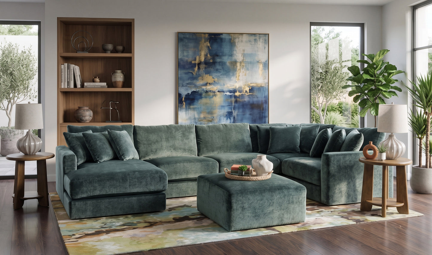 Remington 5 Piece Sectional with Left Arm Facing Chaise