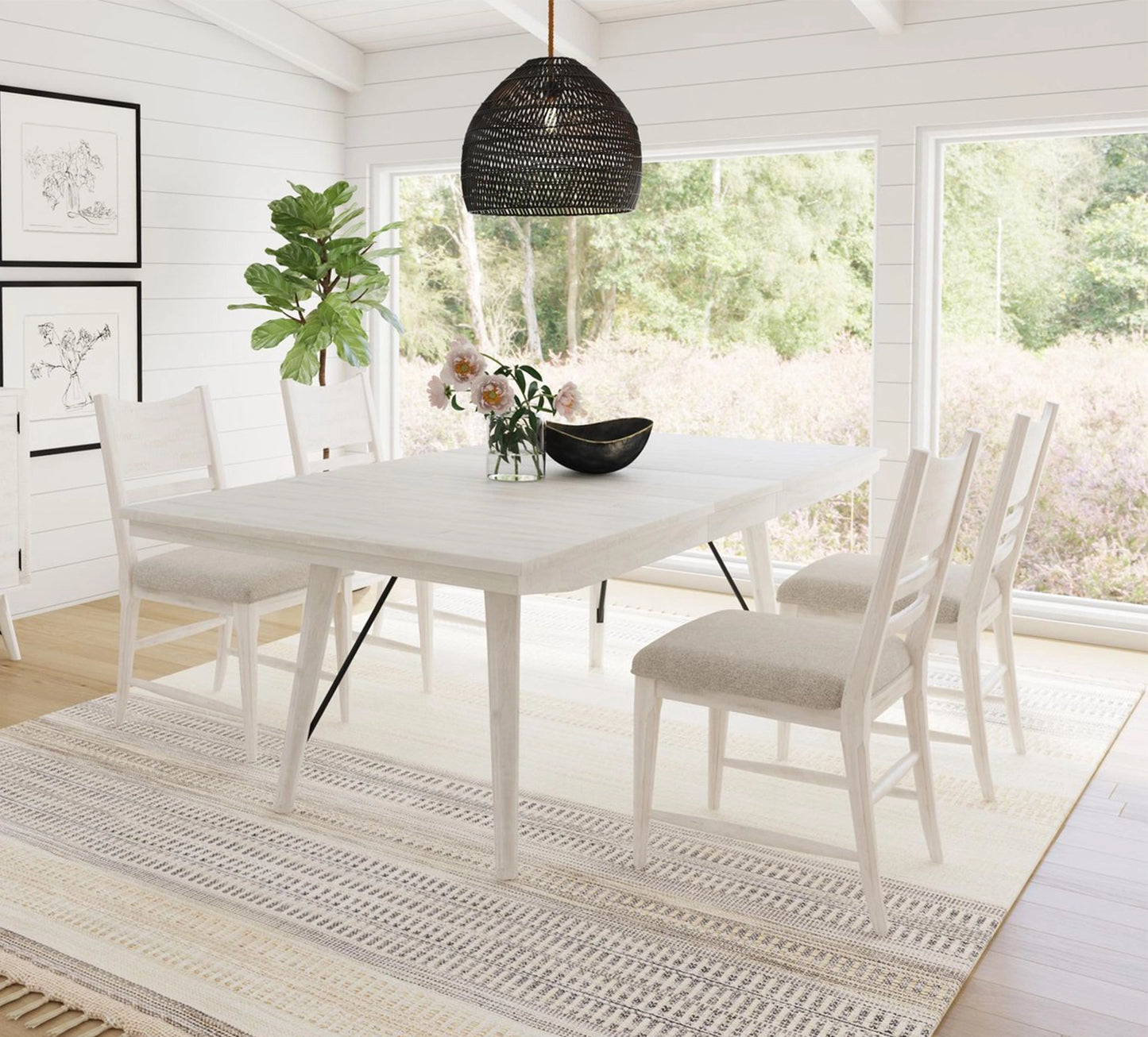 Rogen 6 Piece Dining Set With 4 Counter Stools and Bench