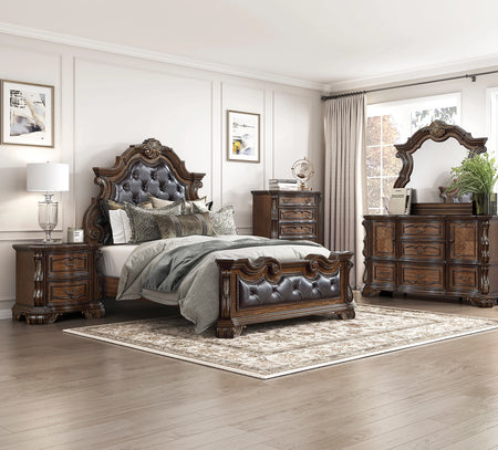 Serafina 5 Piece King Upholstered Panel Bedroom