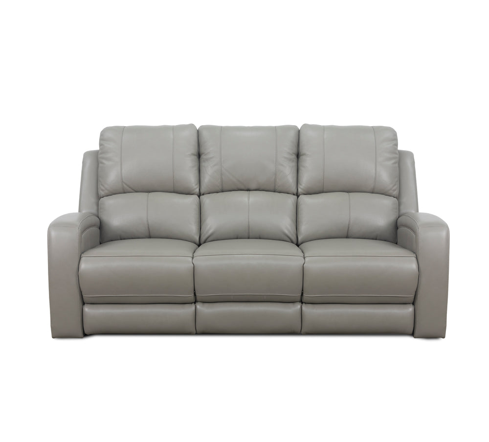 Aria Grey Leather Zero Gravity Dual Power Sofa