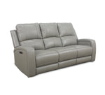 Aria Grey Leather Zero Gravity Dual Power Sofa