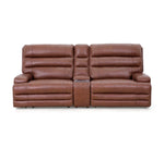 Hero Umber Leather Zero Gravity Triple Power Reclining Sofa