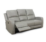 Aria Grey Leather Zero Gravity Dual Power Sofa