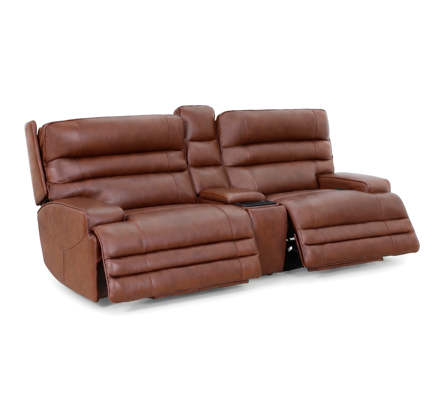 Hero Umber Leather Zero Gravity Triple Power Reclining Sofa