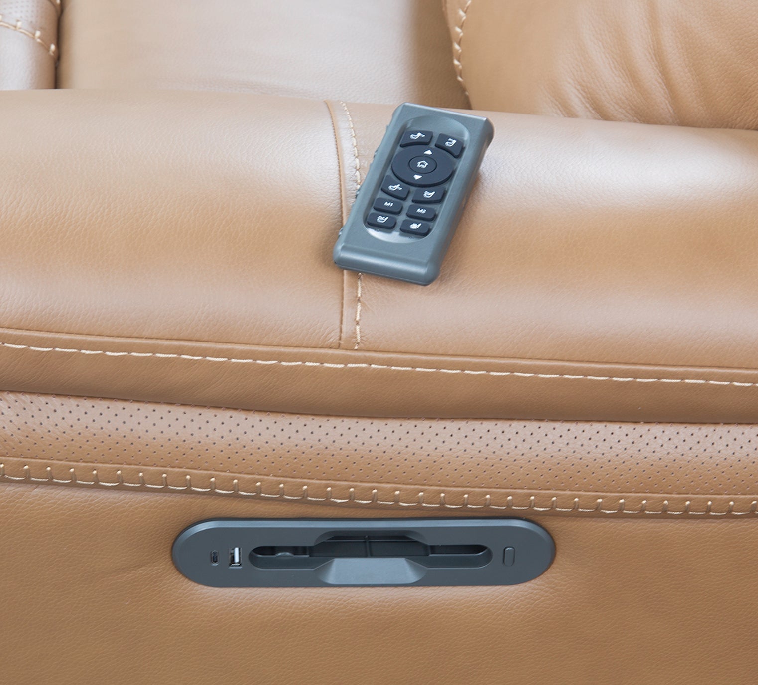 Sonic 6 Piece Leather Zero Gravity Triple Power Sectional with