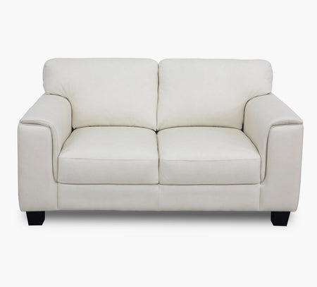 Stetson Ivory Leather Loveseat