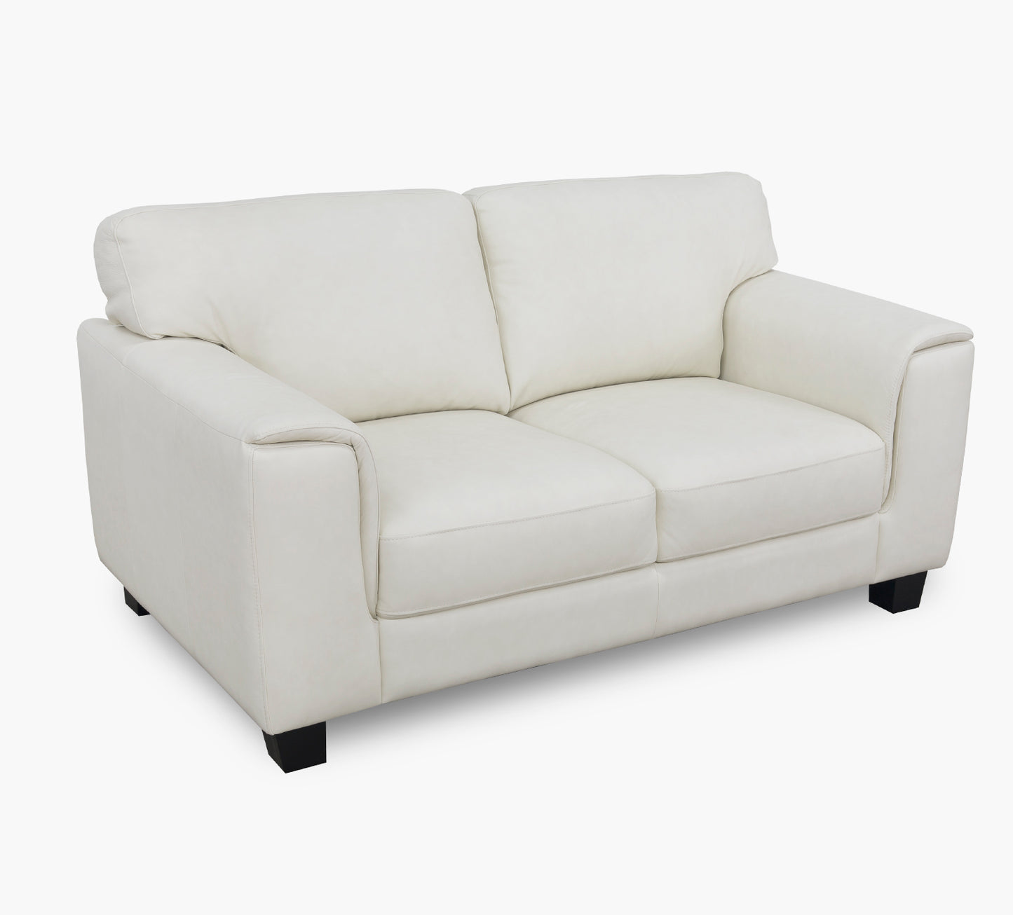 Stetson Ivory Leather Loveseat