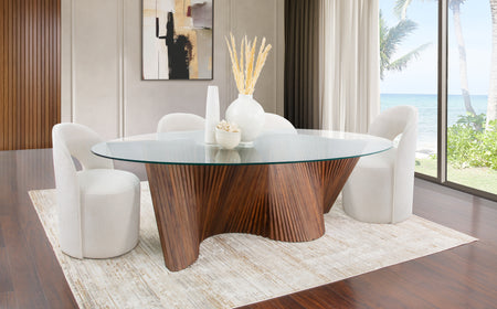 Swirl 5 Piece Dining Set with Swivel Chairs