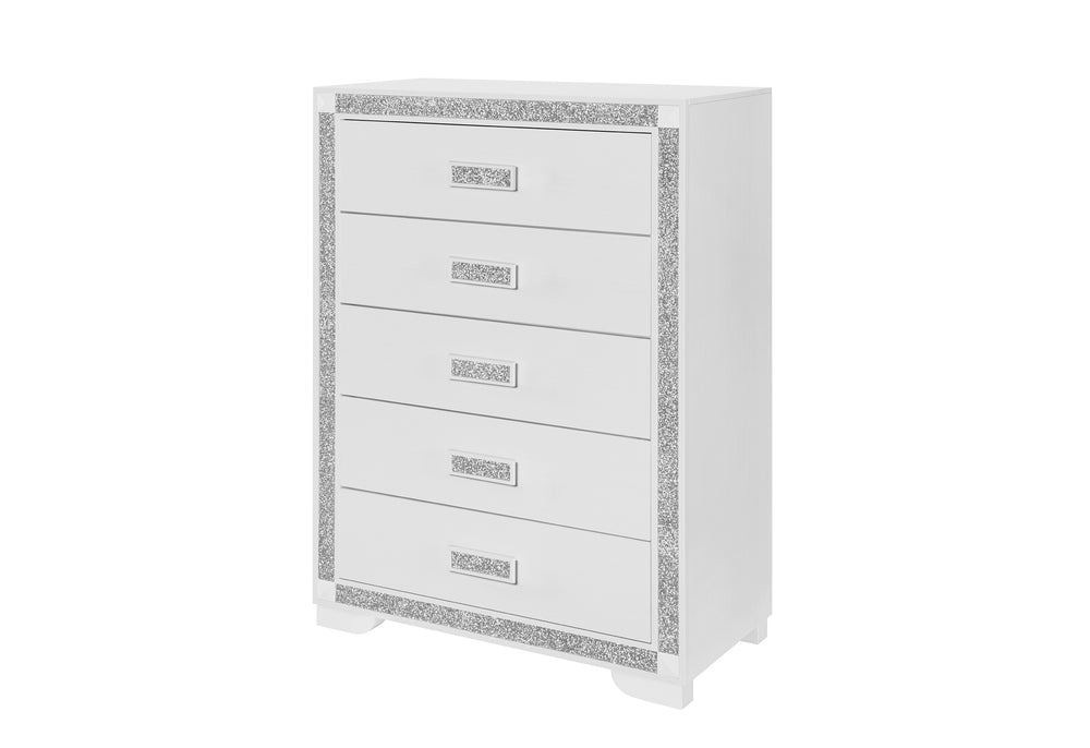 Fergie White 5 Drawer Chest