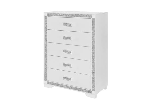 Fergie White 5 Drawer Chest