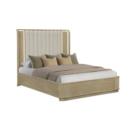 Treviso King Lighted Upholstered Panel Bed