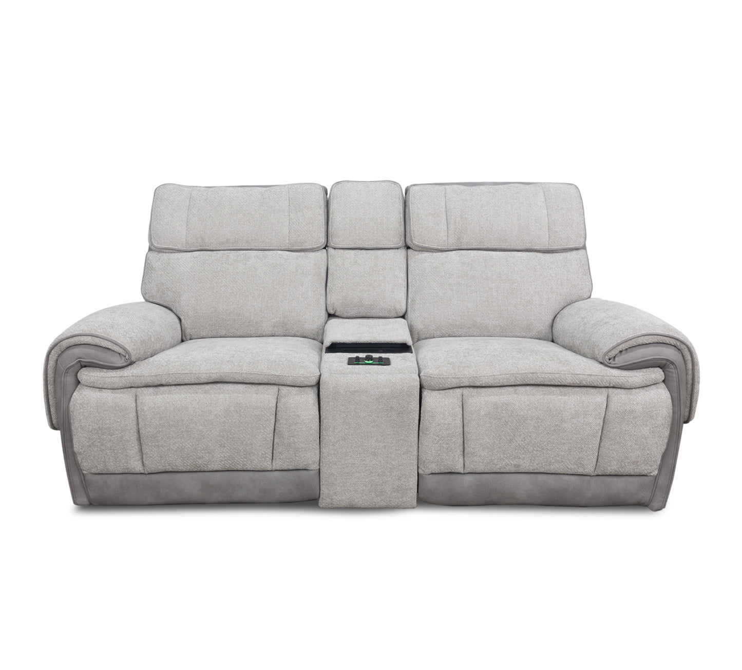 Tunes Zero Gravity Dual Power Loveseat with Cooling Console and Immersive Sound
