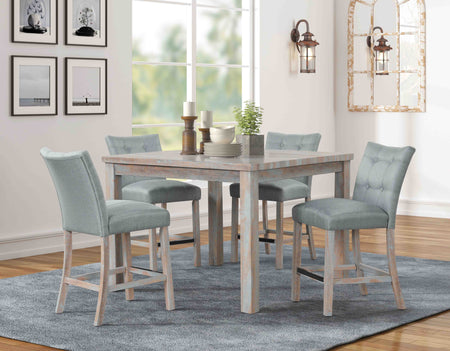 Juego de mesa de altura de mostrador de 5 piezas Della Pub Teal