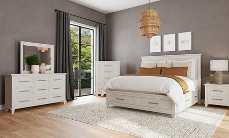 Dormitorio Jaxon de 5 piezas con almacenamiento tamaño queen