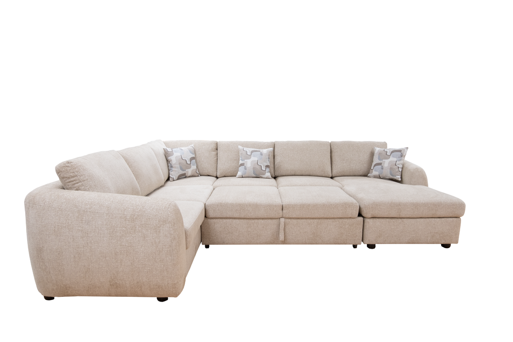 Viper 3PC Pop-Up Sleeper Sectional with Right Arm Facing Storage Chaise