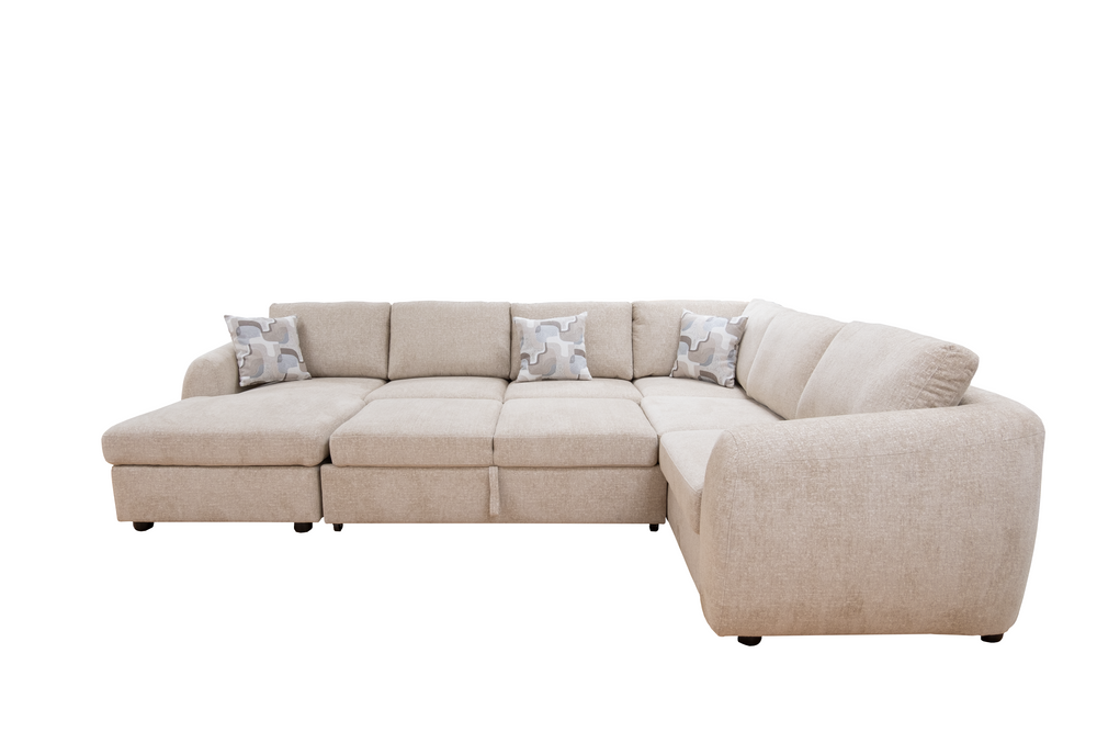 Viper 3PC Pop-Up Sleeper Sectional with Left Arm Facing Storage Chaise