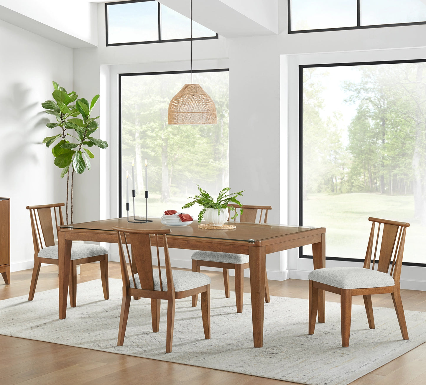 Walnut Grove 5 Piece Dining set with Wood Back Side Chairs