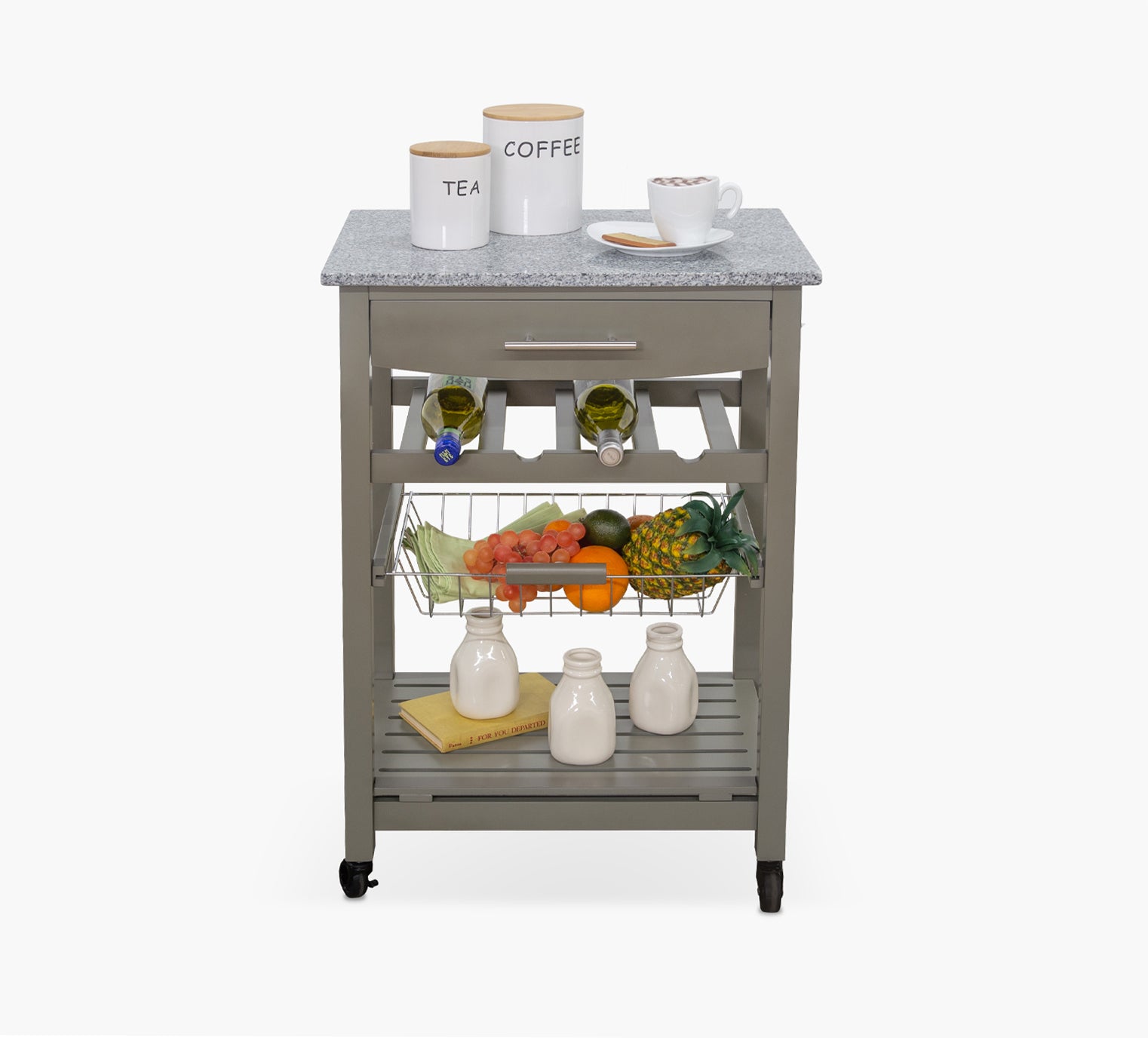 Zoey Grey Kitchen Cart – Kane's Furniture