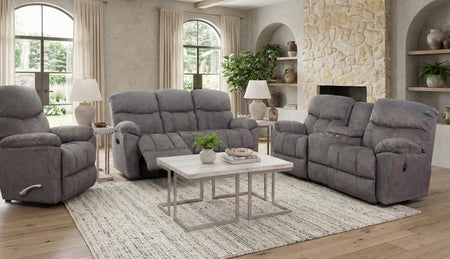 Aaron La-Z-boy 3 Piece Manual Sofa, Console Loveseat, and Rocker Recliner