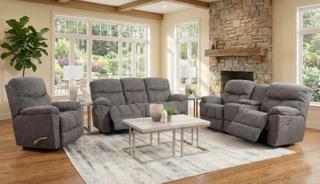 Aaron La-Z-boy 3 Piece Power Sofa, Power Console Loveseat, and Rocker Recliner
