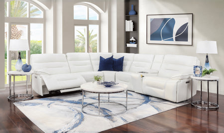 Alaska Sectional 6PC Leather Power Sectional w-PH